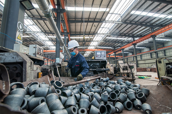 秦皇岛网架配件-锥头加工车间